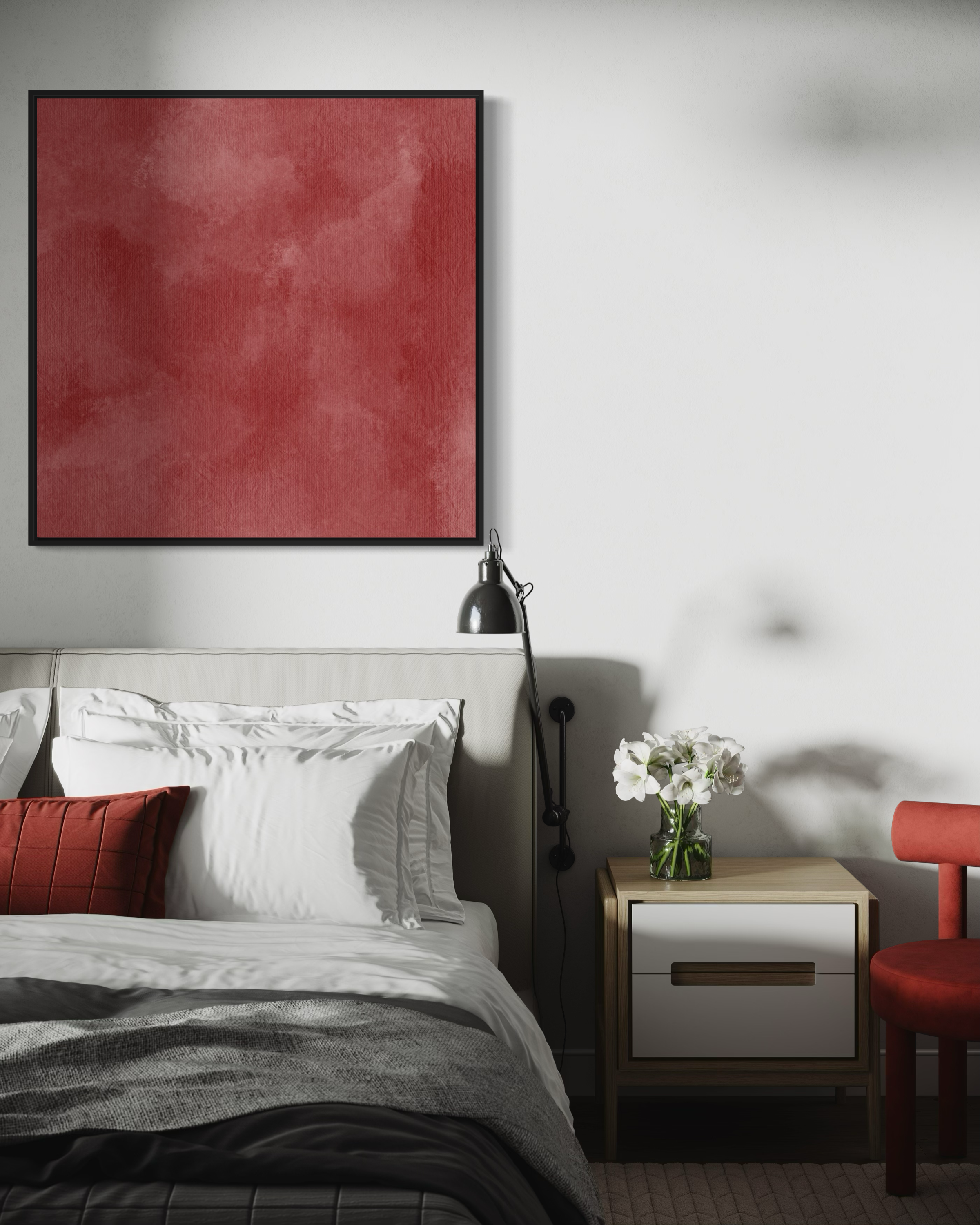 SHADOWED BLOSSOM (SQUARE) FRAMED CANVAS