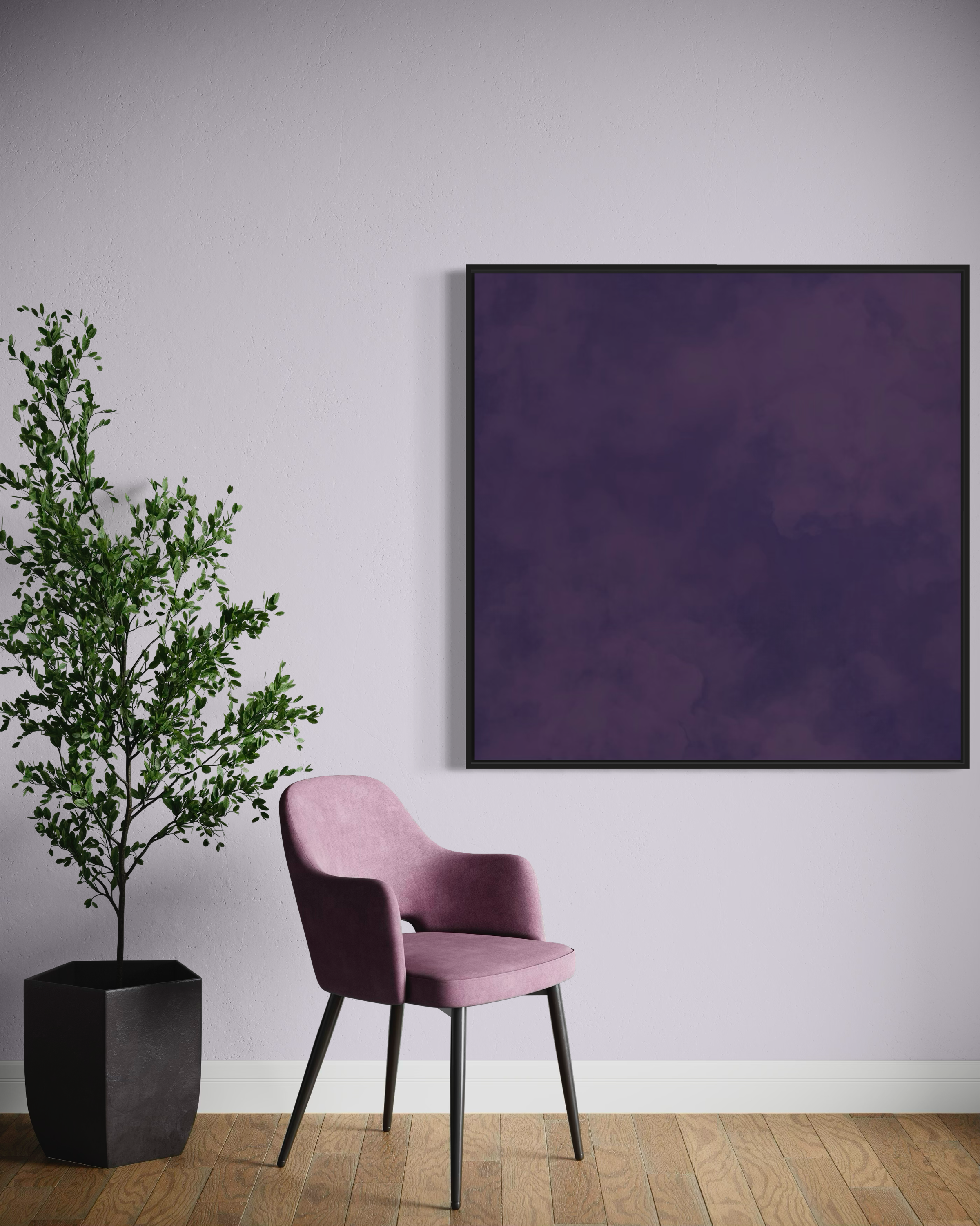 AUBERGINE HAZE (SQUARE) FRAMED CANVAS