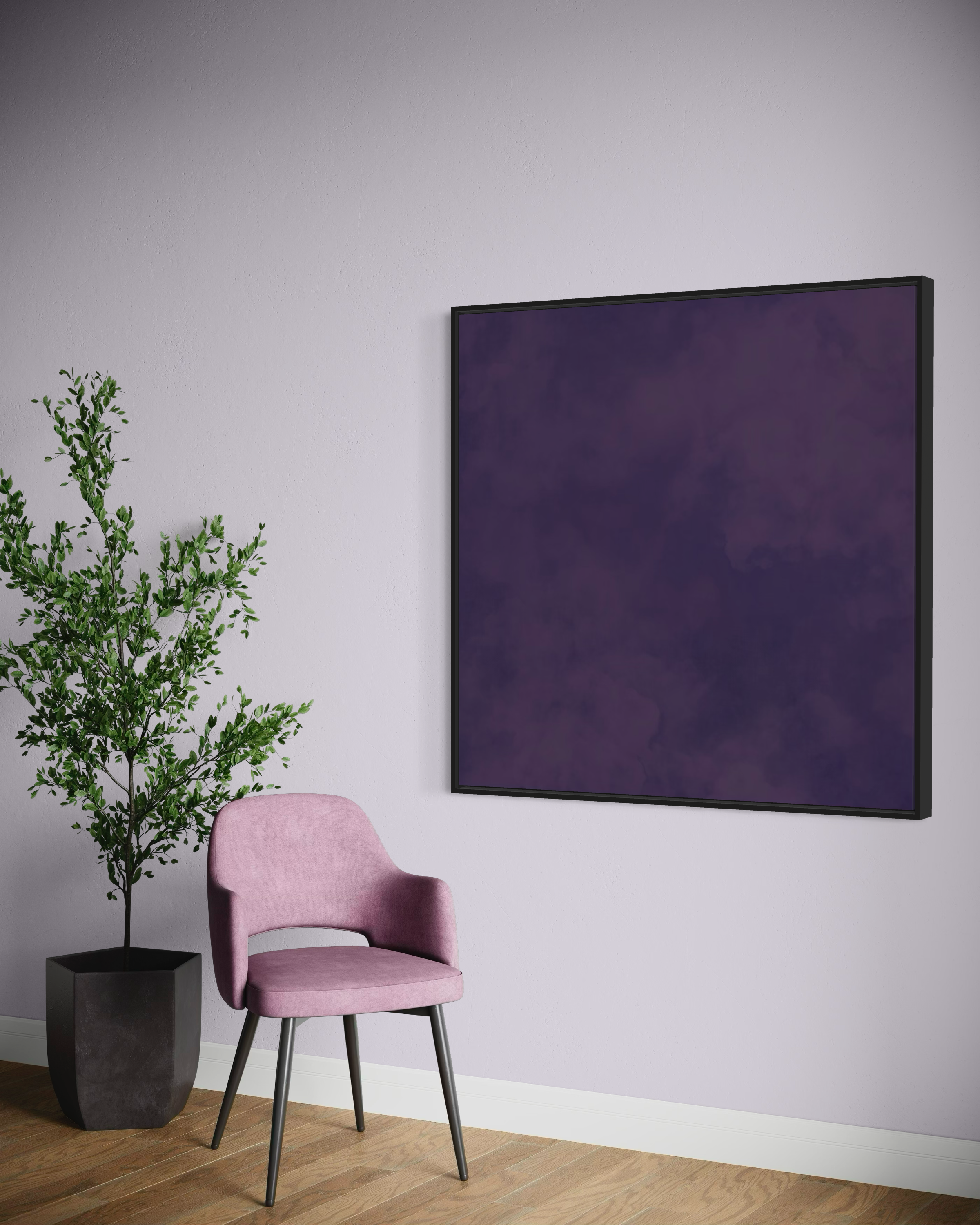 AUBERGINE HAZE (SQUARE) FRAMED CANVAS