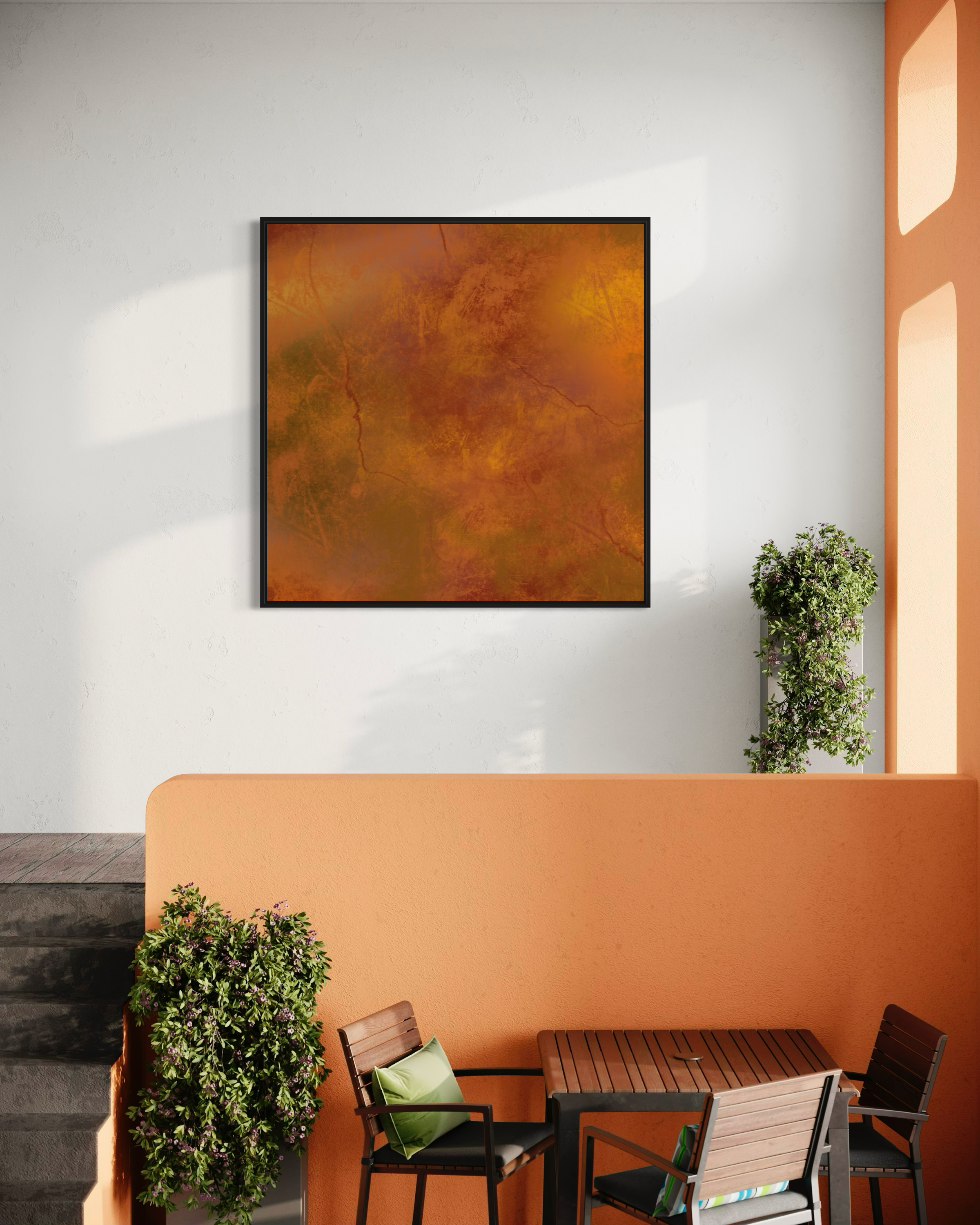 GOLDEN GAZE (SQUARE) FRAMED CANVAS