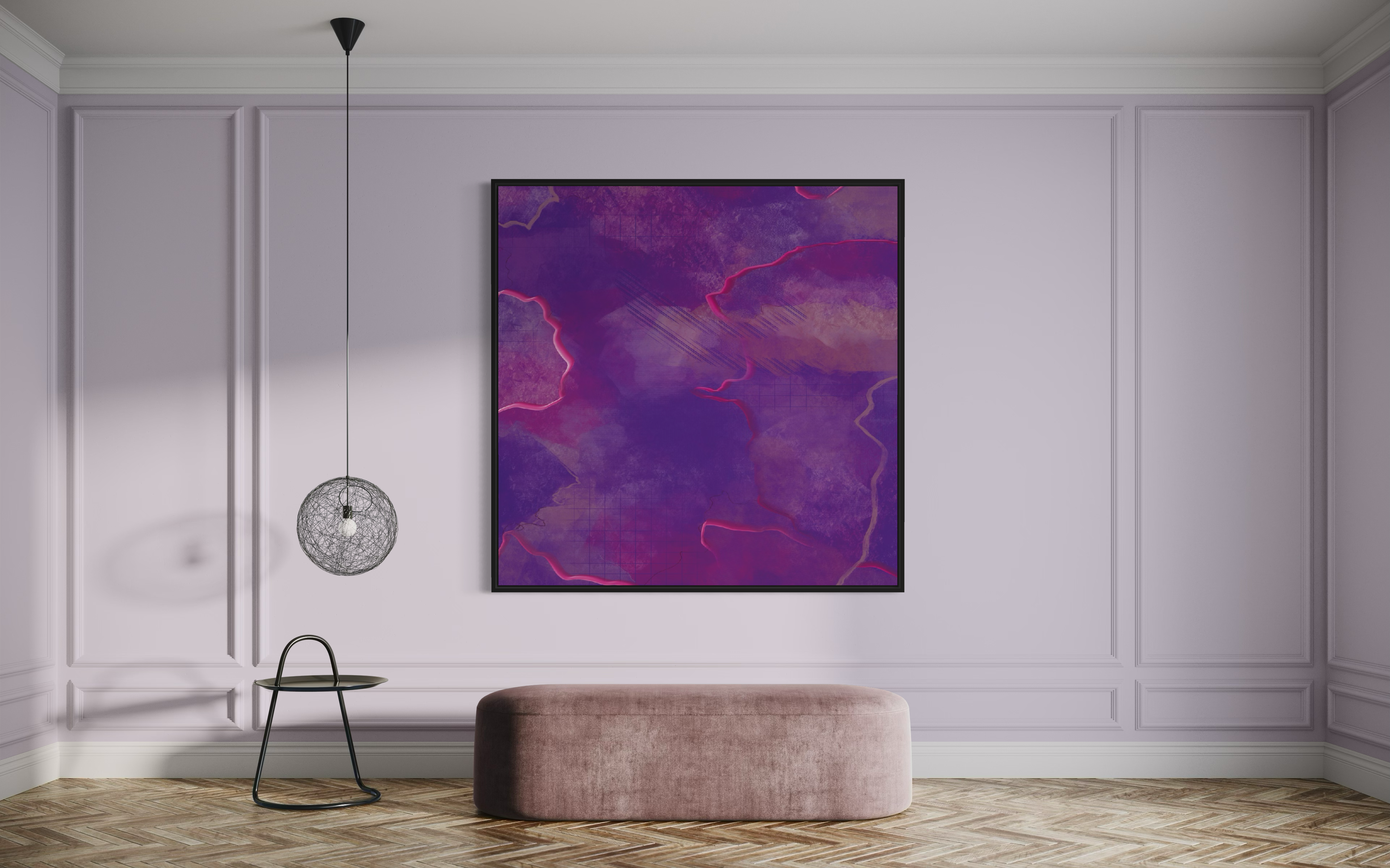 PLUM PARADISE (SQUARE) FRAMED CANVAS